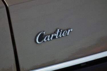 Cartier logo in metalwork